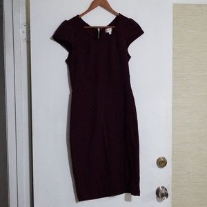 Maroon and black pokadot dress